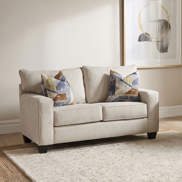 Harrow Linen Beige Loveseat by Furniture of America at Eve Furniture