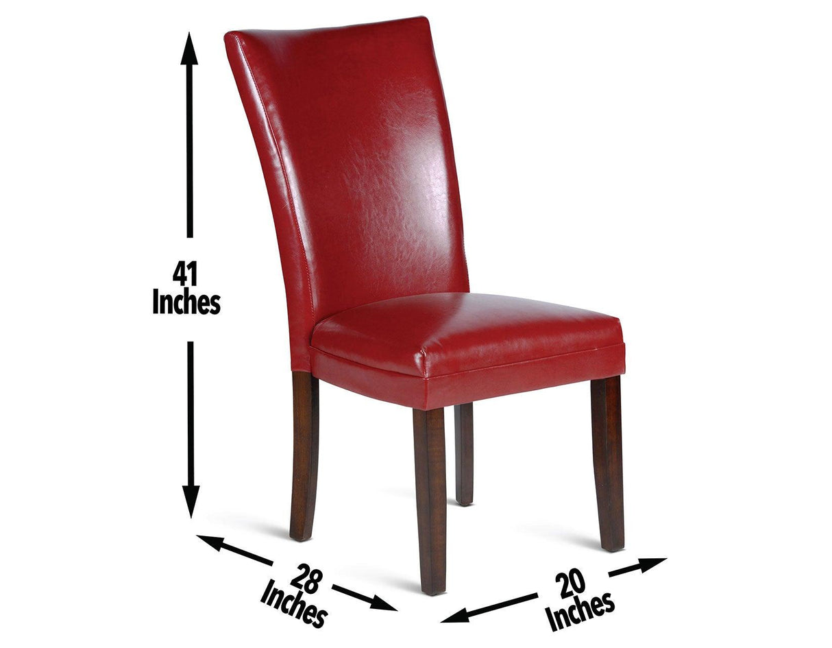 Hartford Vegan Leather Side Chair, Red, Set of 2 by Steve Silver at Eve Furniture
