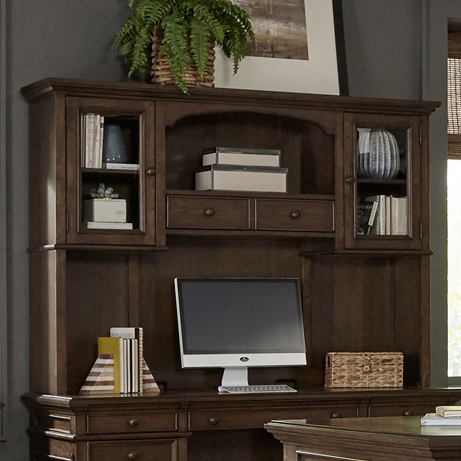 Hartshill Burnished Oak 2-door Hutch with Shelves