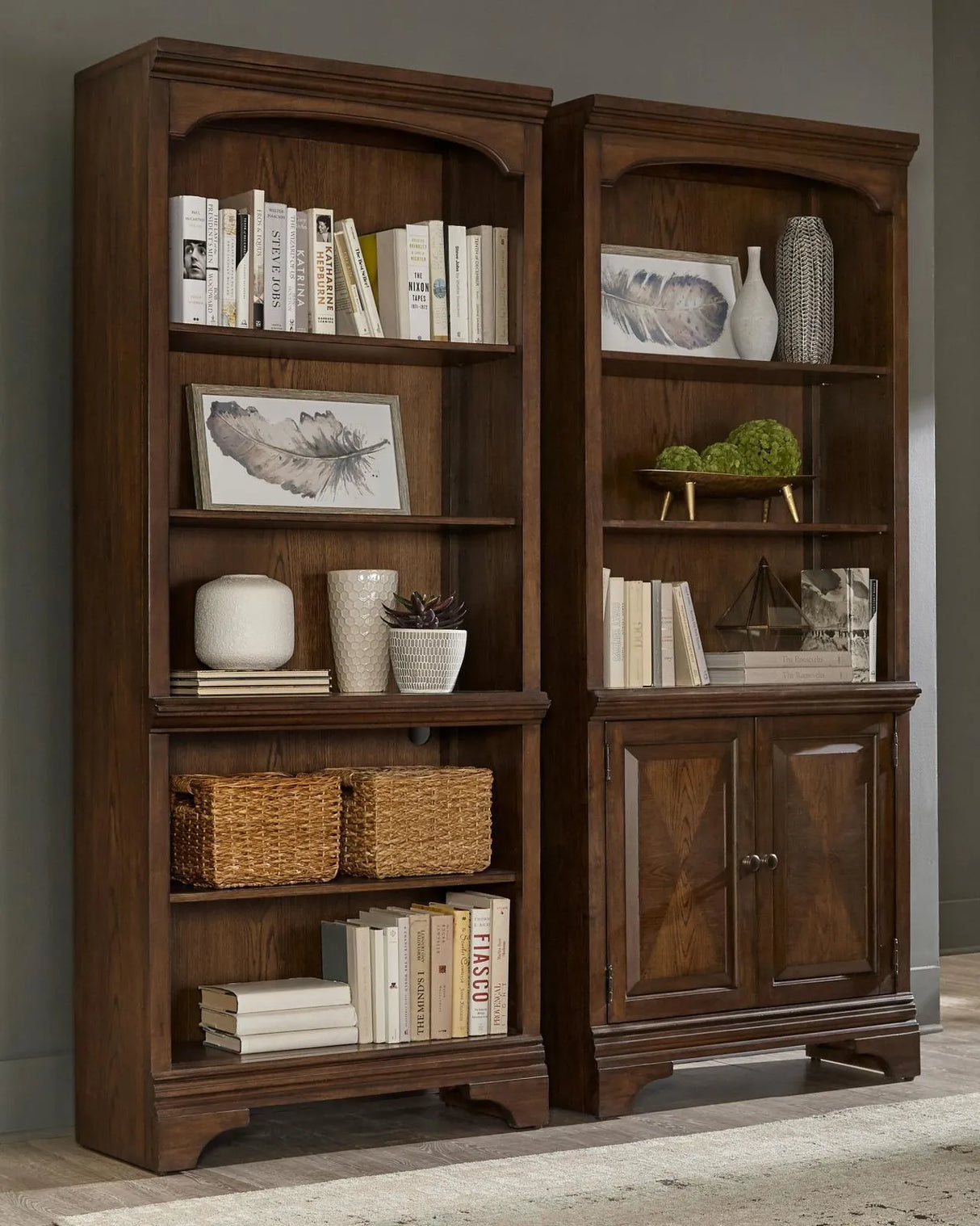 Hartshill Burnished Oak 5-Shelf Bookcase by Coaster at Eve Furniture