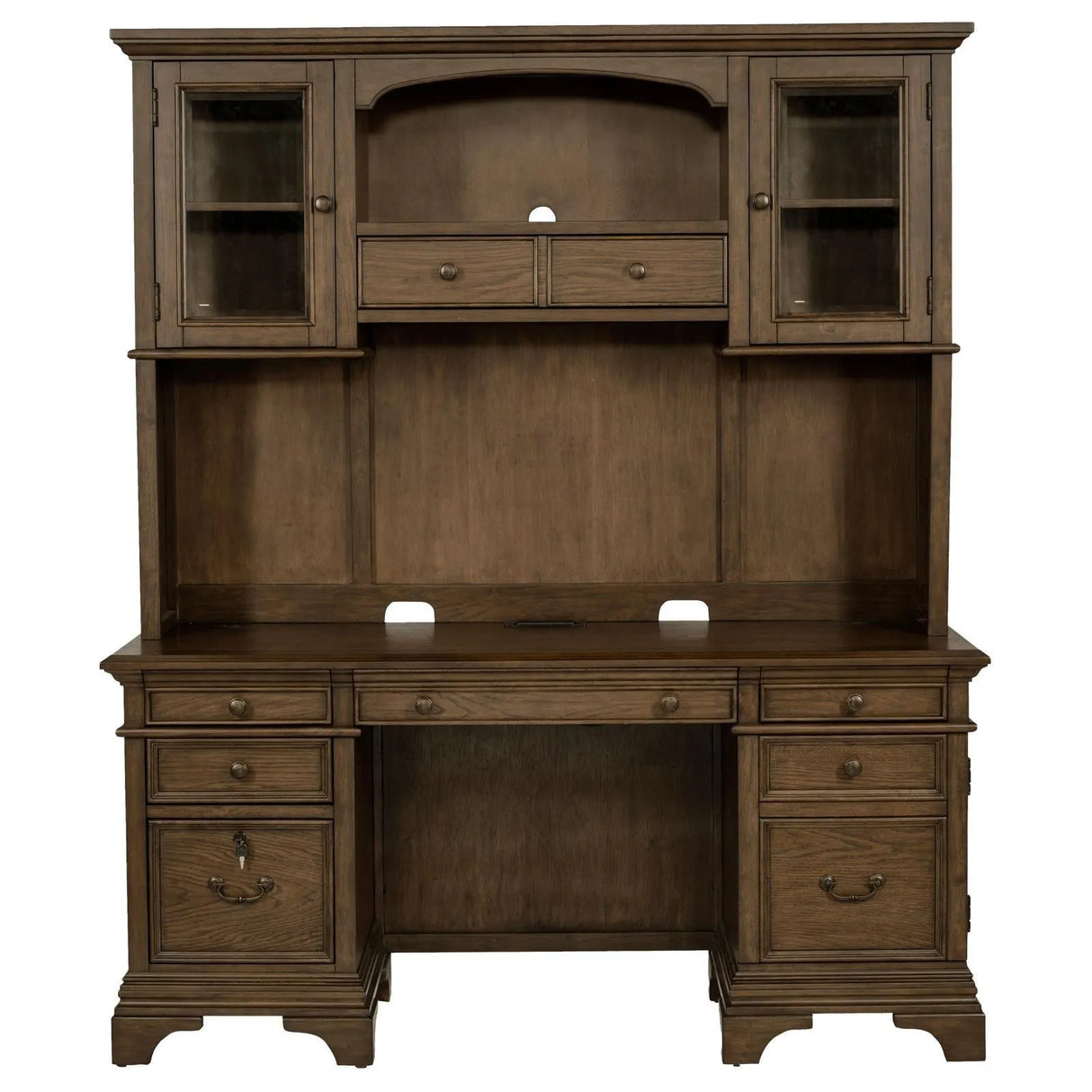 Hartshill Burnished Oak Credenza with Hutch by Coaster at Eve Furniture