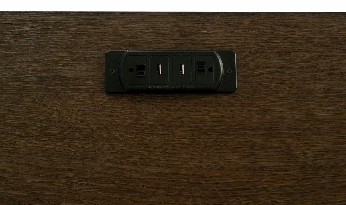 Hartshill Burnished Oak Credenza with Power Outlet by Coaster at Eve Furniture