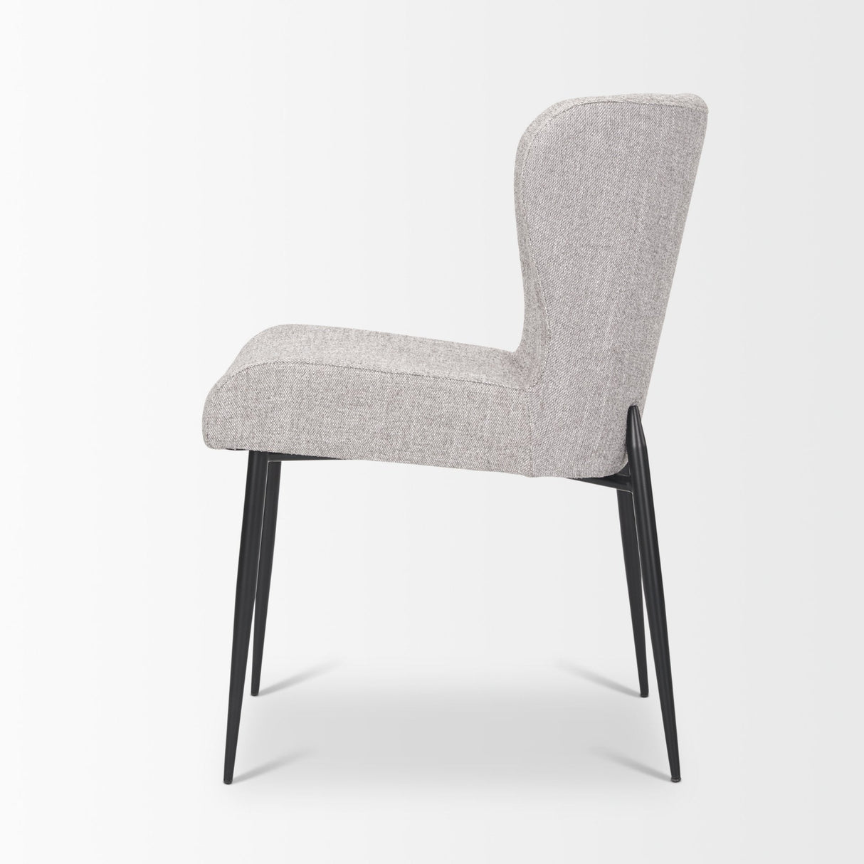 Hartt Dining Chair W/ Matte Black Metal Frame and Gray Fabric by Mercana at Eve Furniture