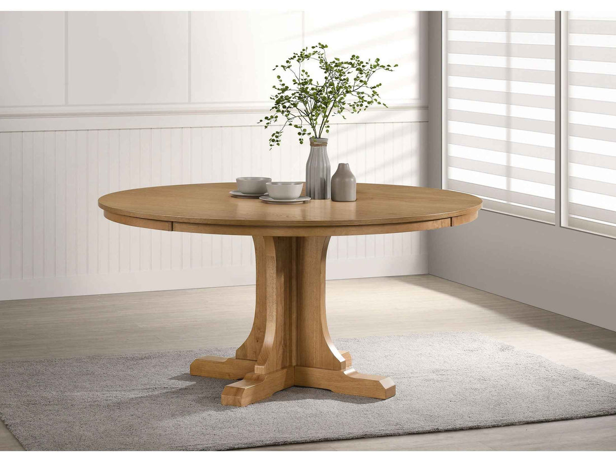 Hartville Natural Light Brown 60-inch Round Dining Table by Coaster at Eve Furniture
