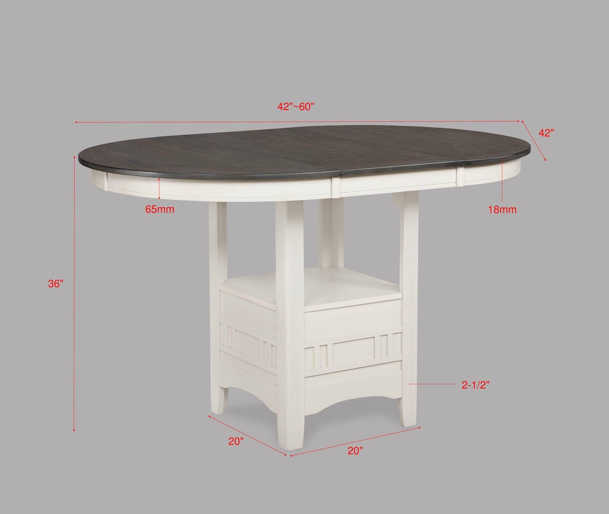 Hartwell Chalk Gray Counter Height Dining Set by Crown Mark at Eve Furniture