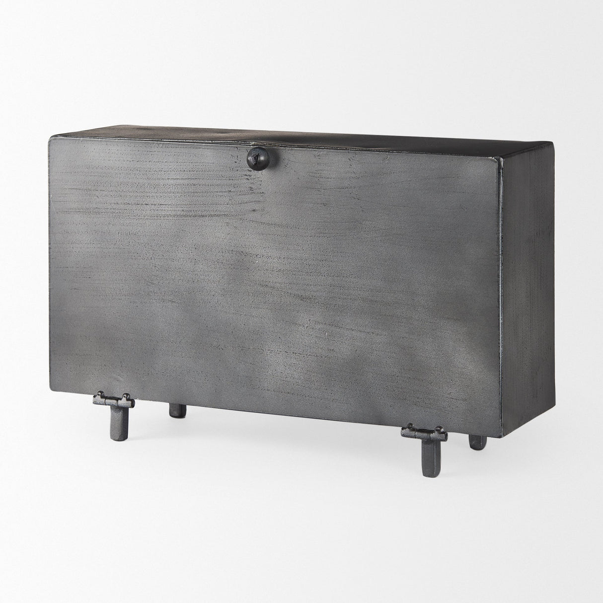 Harvey 13.0L x 4.5W x 8.1H Black Metal and Wood Rectangular Table Clock by Mercana at Eve Furniture