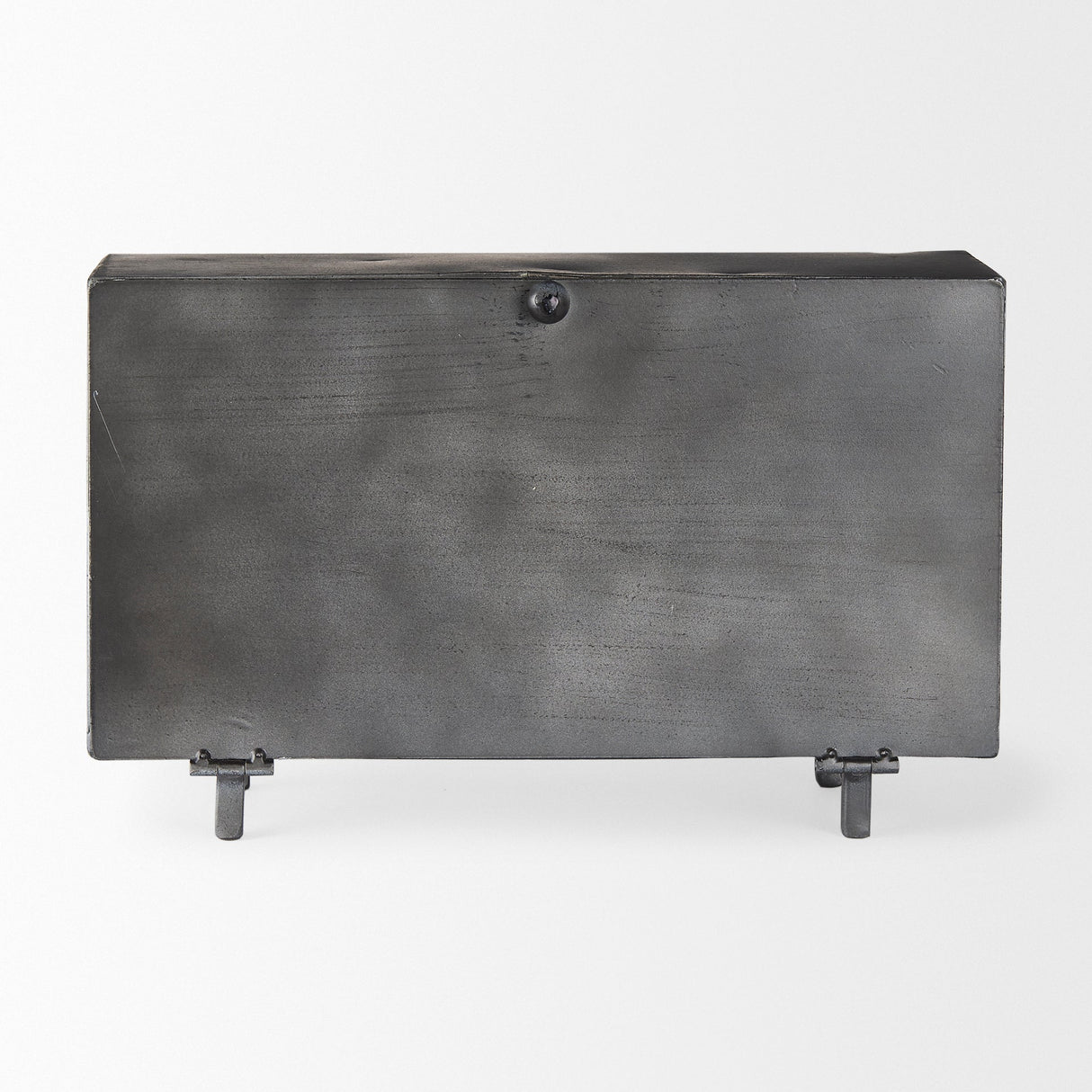 Harvey Black Metal and Wood Rectangular Table Clock by Mercana at Eve Furniture