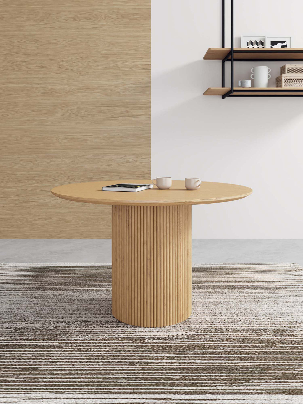 Hathaway 47.24 Round Dining Table in Nature by Manhattan Comfort at Eve Furniture