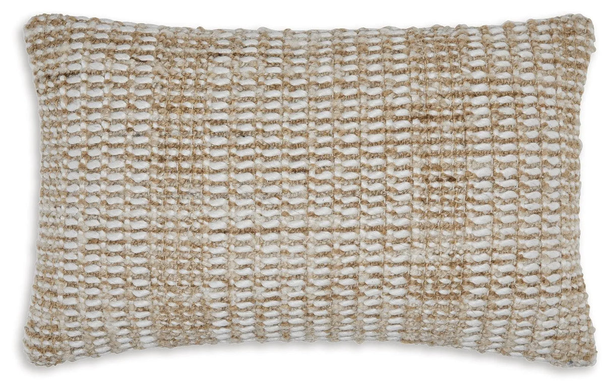 Hathby Tan/White Pillow (Set of 4) by Ashley at Eve Furniture