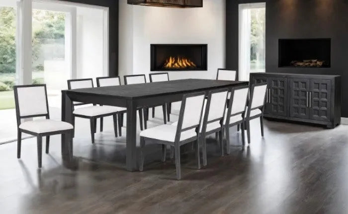 Hatton Cross Weathered Black 9-Piece Dining Room Set by Furniture of America at Eve Furniture