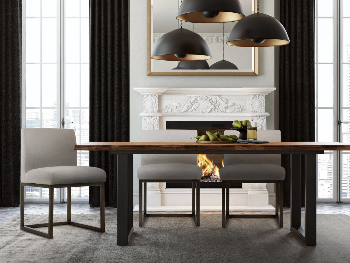 Haute Beige Linen Chair in Brass by TOV Furniture at Eve Furniture