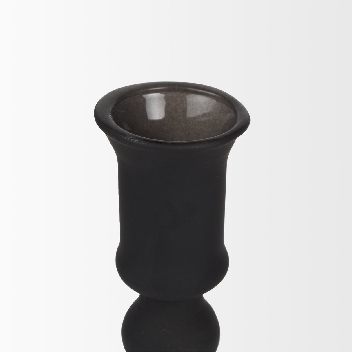 Haute Large Matte Black Blown Glass Candlestick by Mercana at Eve Furniture