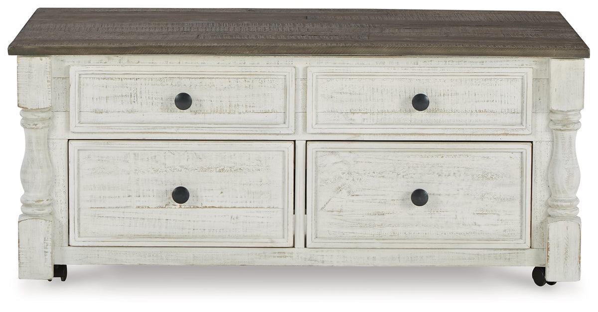 Havalance White/Gray Coffee Table with 2 End Tables by Ashley at Eve Furniture