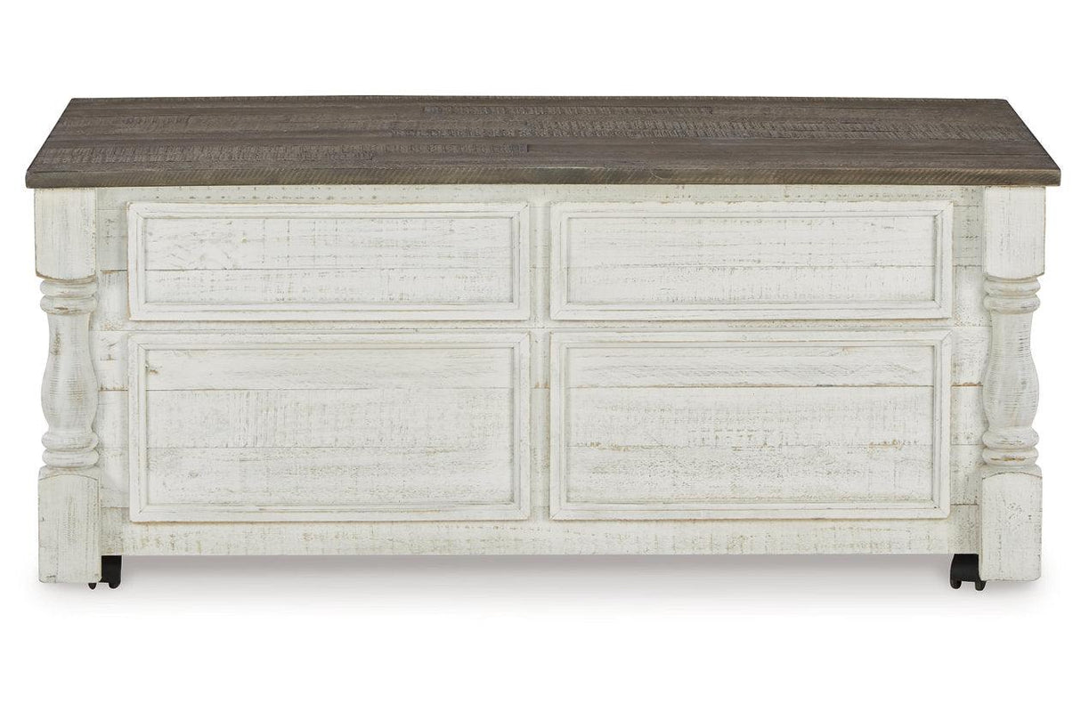 Havalance White/Gray Lift Top Coffee Table and 2 End Tables by Ashley at Eve Furniture