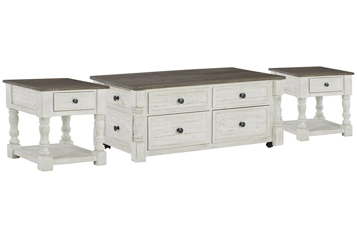 Havalance White/Gray Lift Top Coffee Table and 2 End Tables by Ashley at Eve Furniture
