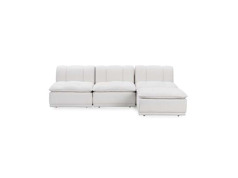 Haven Leather White 4 Piece Modular Sofa w/ Ottoman by Classic Home at Eve Furniture