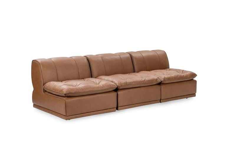 Haven Toffee Brown Leather 3 Piece Modular Sofa by Classic Home at Eve Furniture