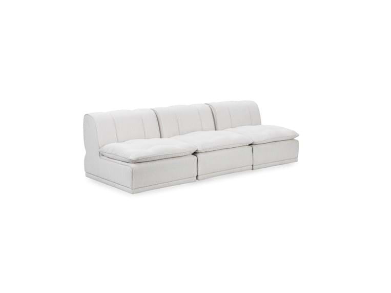 Haven White Leather 3 Piece Modular Sofa by Classic Home at Eve Furniture