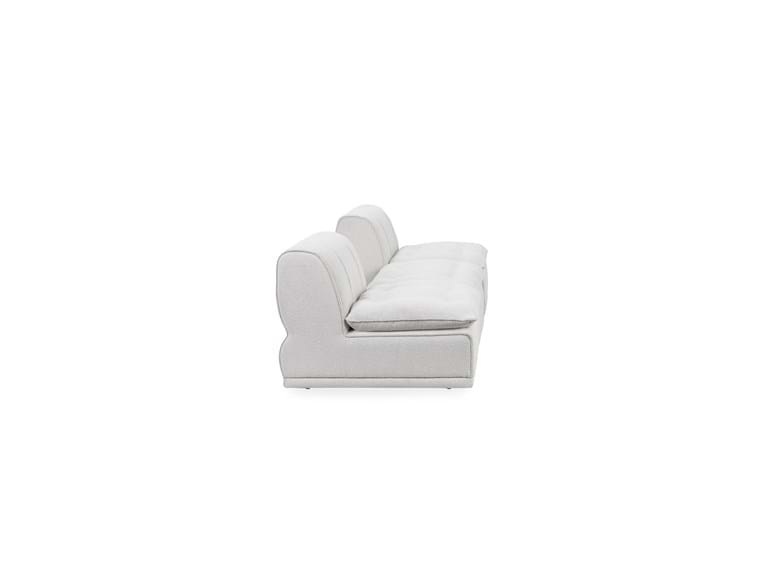 Haven White Leather 3 Piece Modular Sofa w/ Ottoman by Classic Home at Eve Furniture