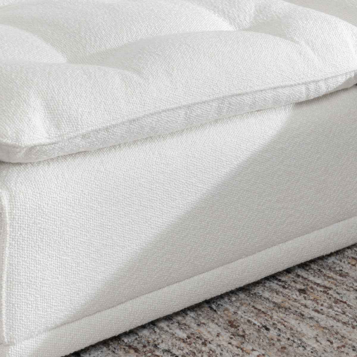 Haven White Upholstered Ottoman by Classic Home at Eve Furniture