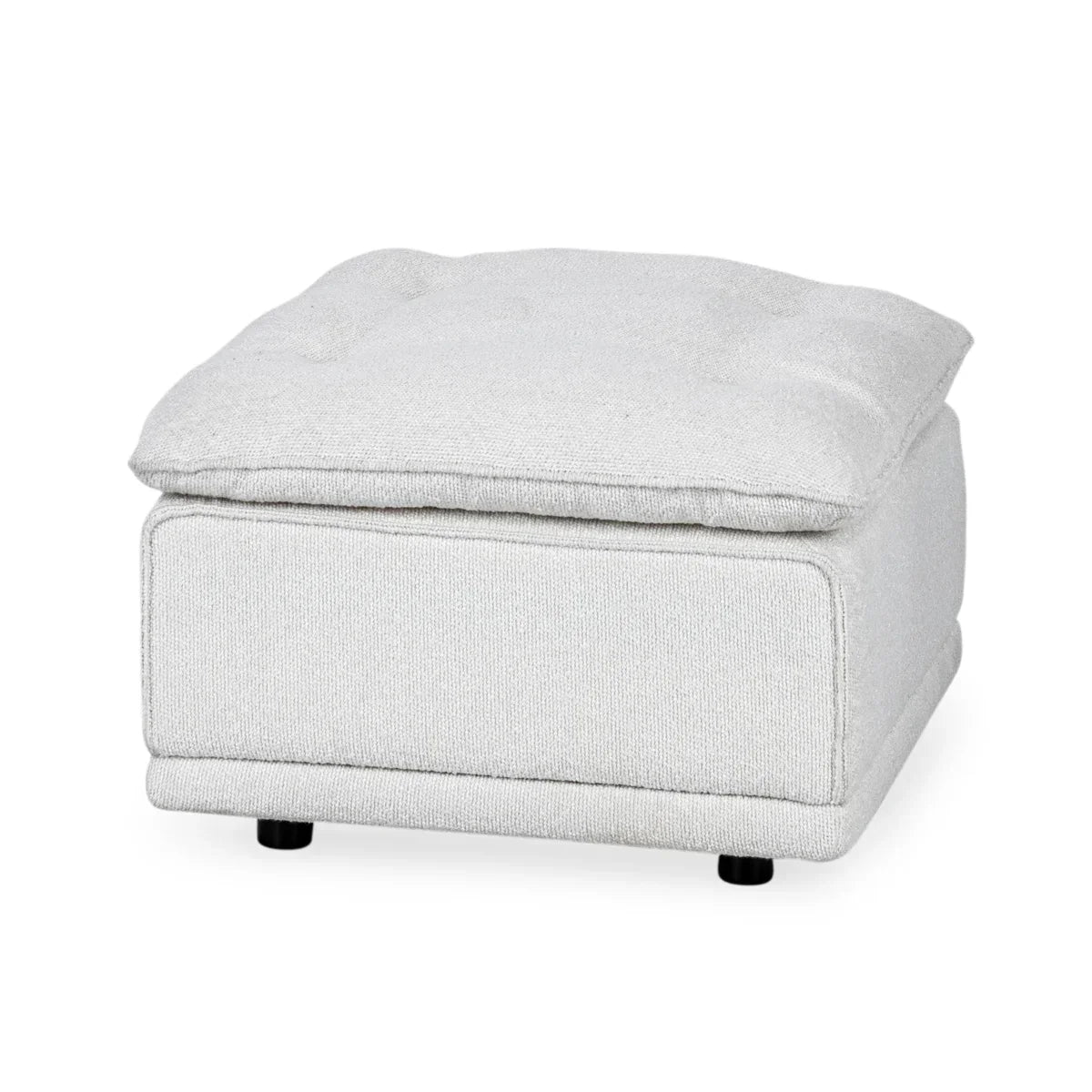 Haven White Upholstered Ottoman by Classic Home at Eve Furniture