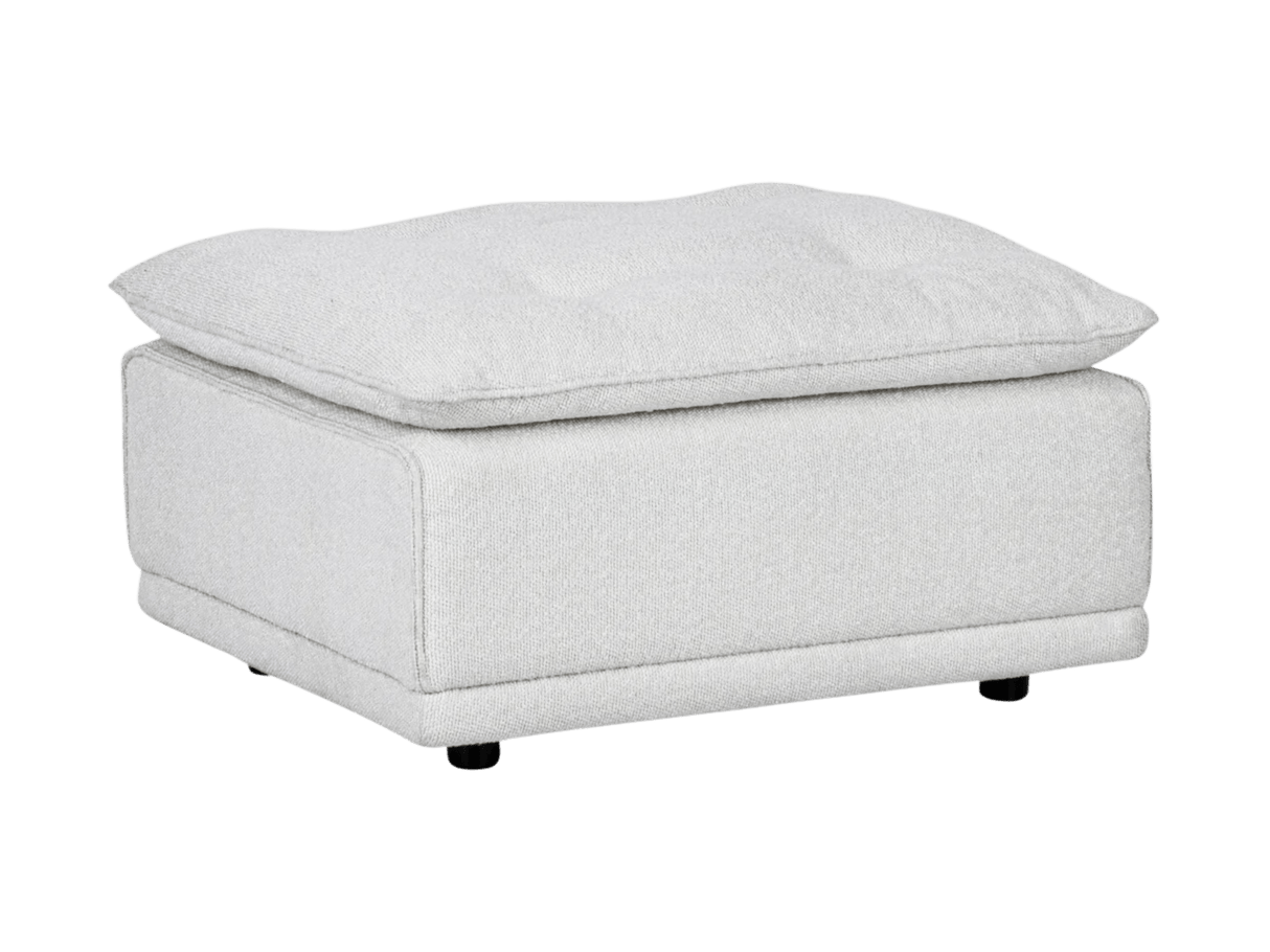 Haven White Upholstered Ottoman by Classic Home at Eve Furniture