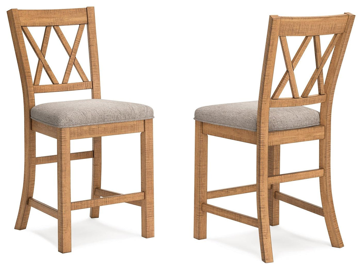 Havonplane Brown Counter Height Barstool, Set of 2 by Ashley at Eve Furniture