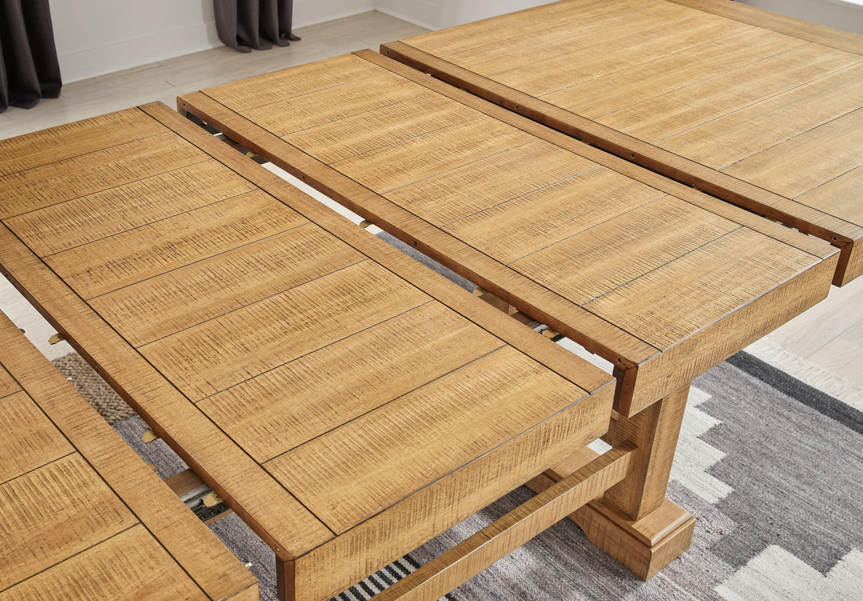 Havonplane Counter Height Dining Table and 8 Barstools in Brown by Ashley at Eve Furniture