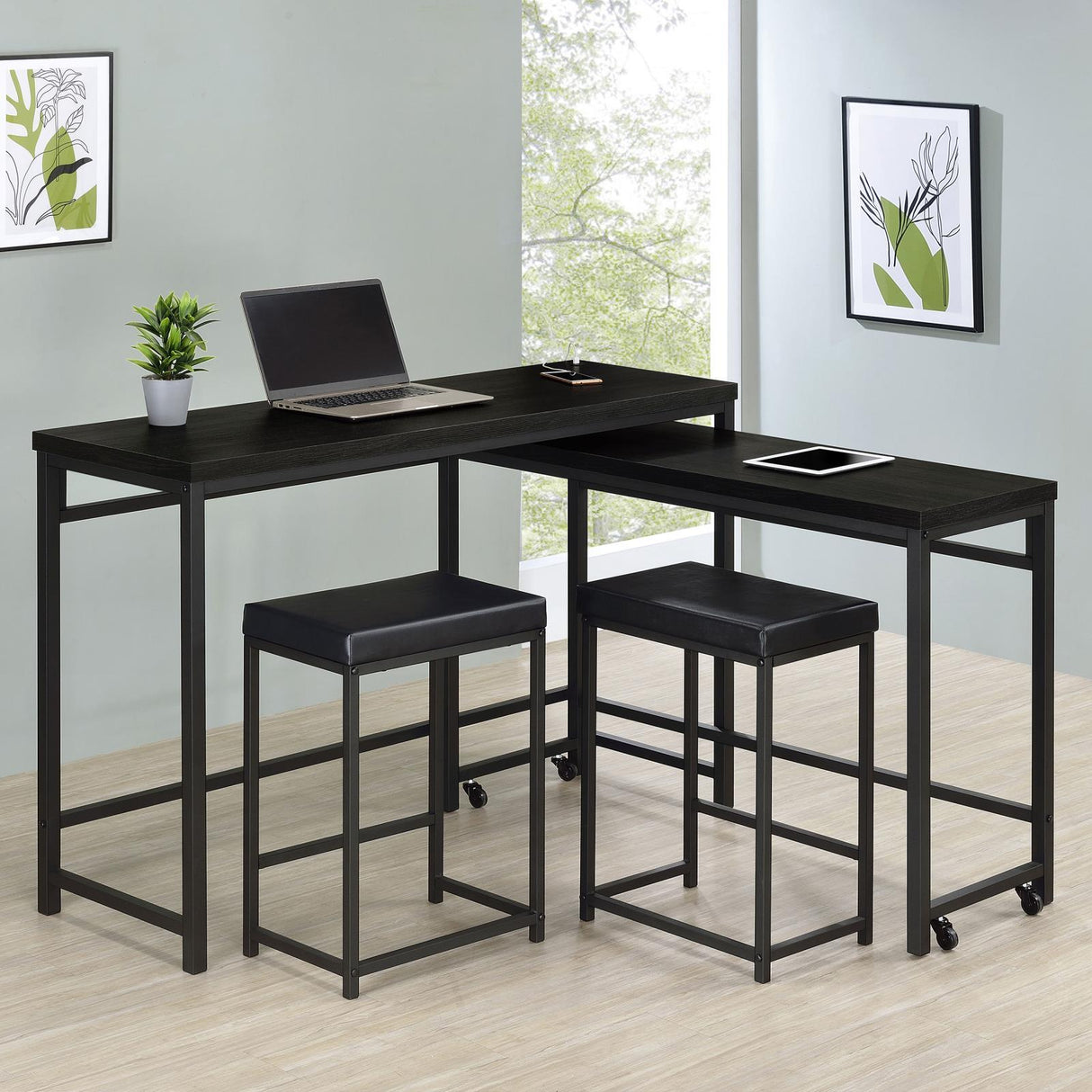 Hawes Black 4-Piece Multipurpose Counter Height Table Set by Coaster at Eve Furniture