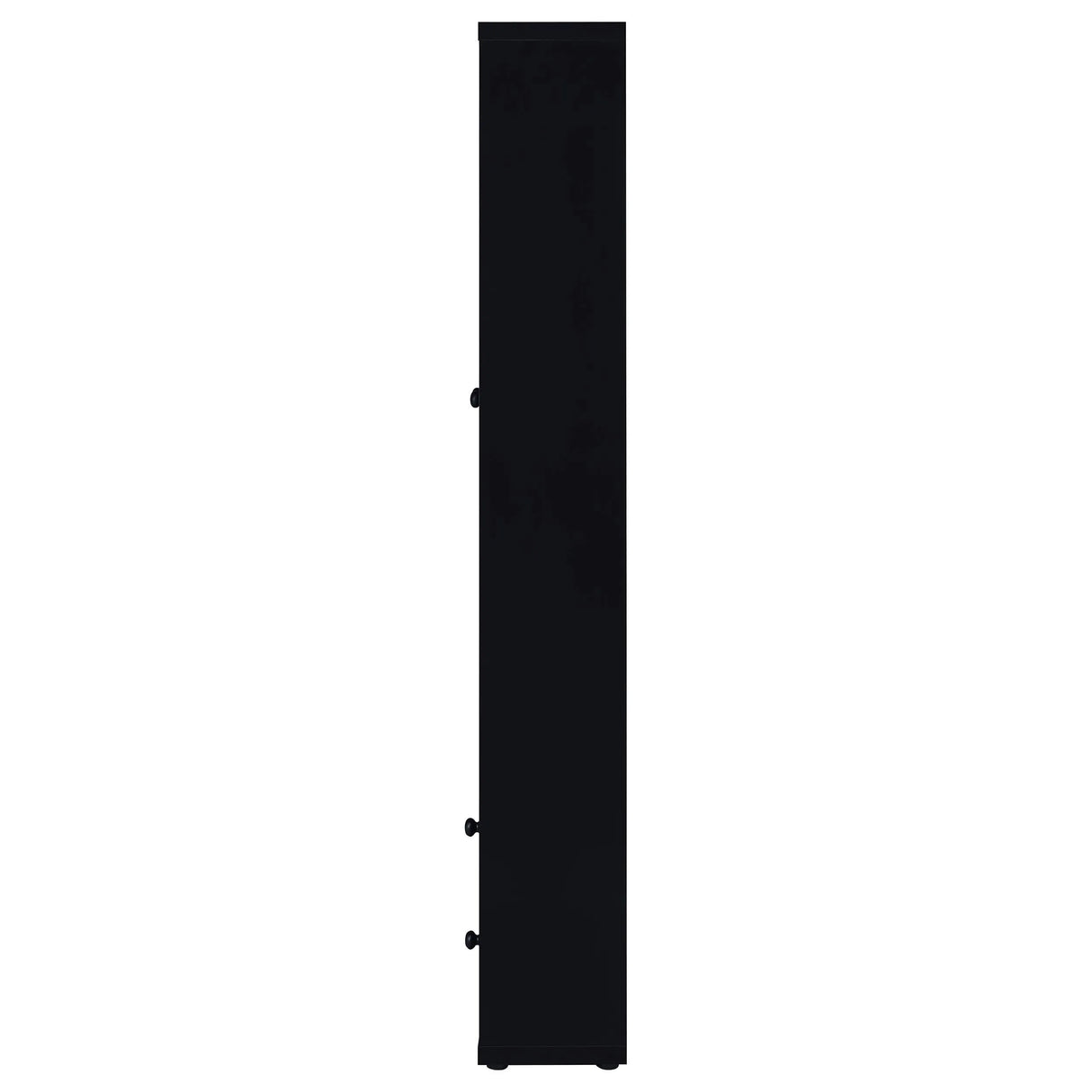 Hawthorne Black 4-Shelf Glass Door Tall Cabinet with Drawers by Coaster at Eve Furniture