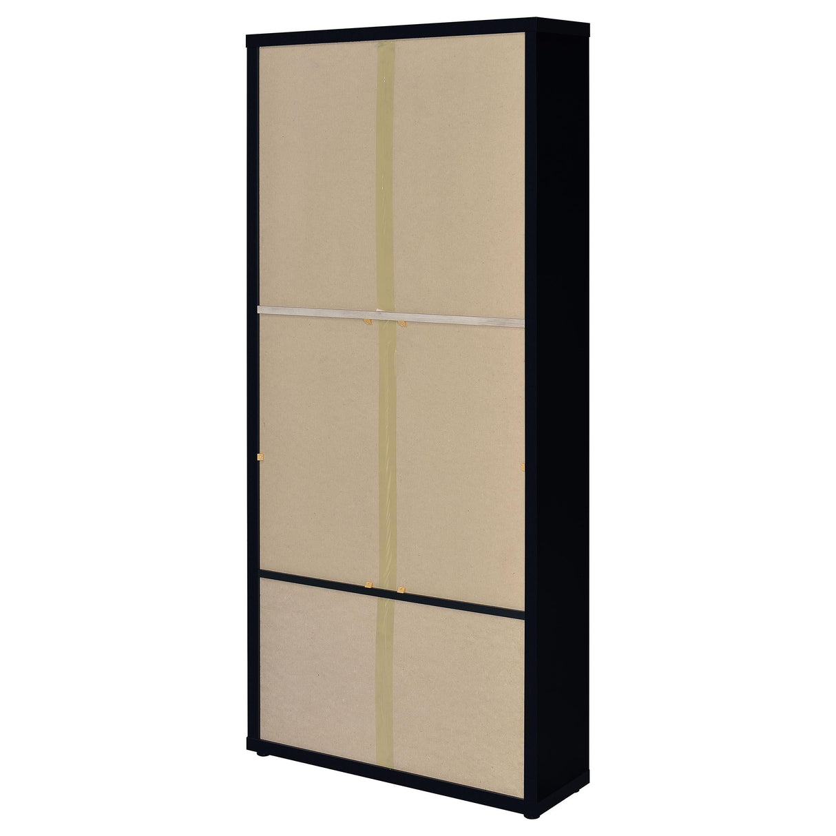 Hawthorne Black 4-Shelf Glass Door Tall Cabinet with Drawers by Coaster at Eve Furniture
