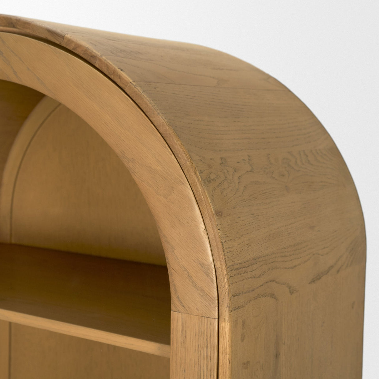 Hawthorne Solid Oak Wood w/ Glass Curio Cabinet by Mercana at Eve Furniture