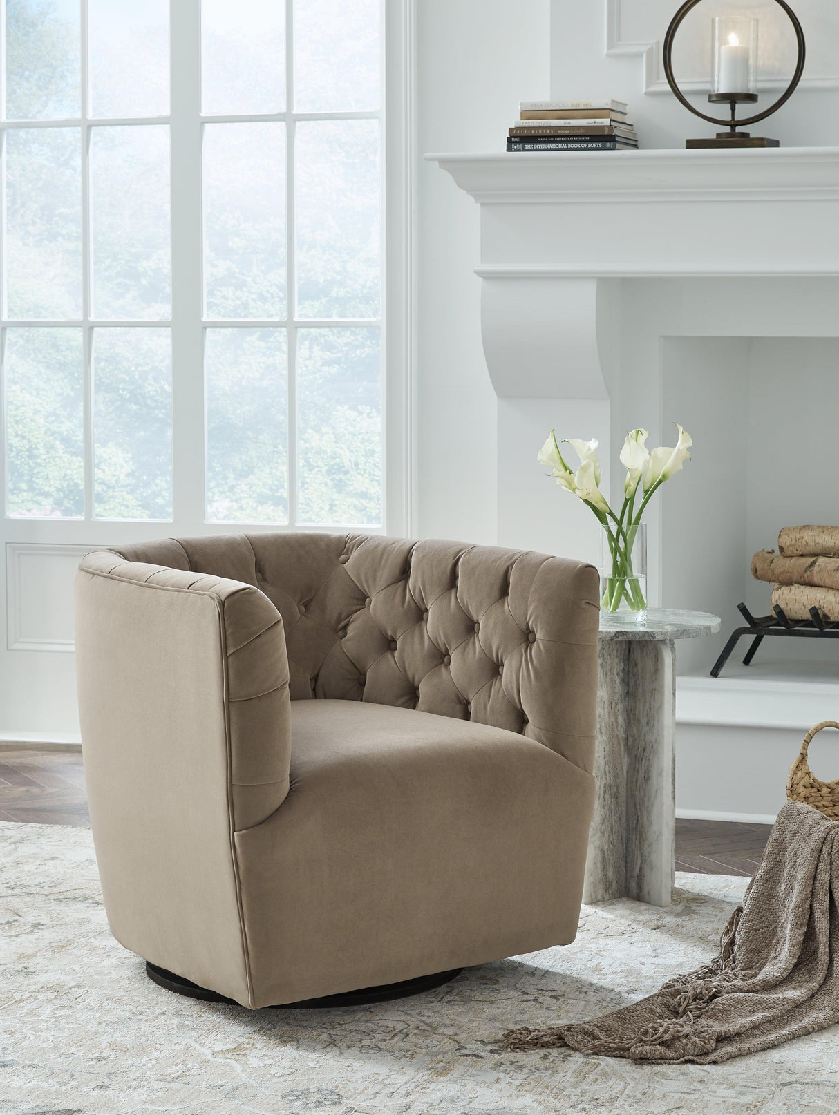 Hayesler Cocoa Swivel Accent Chair by Ashley at Eve Furniture