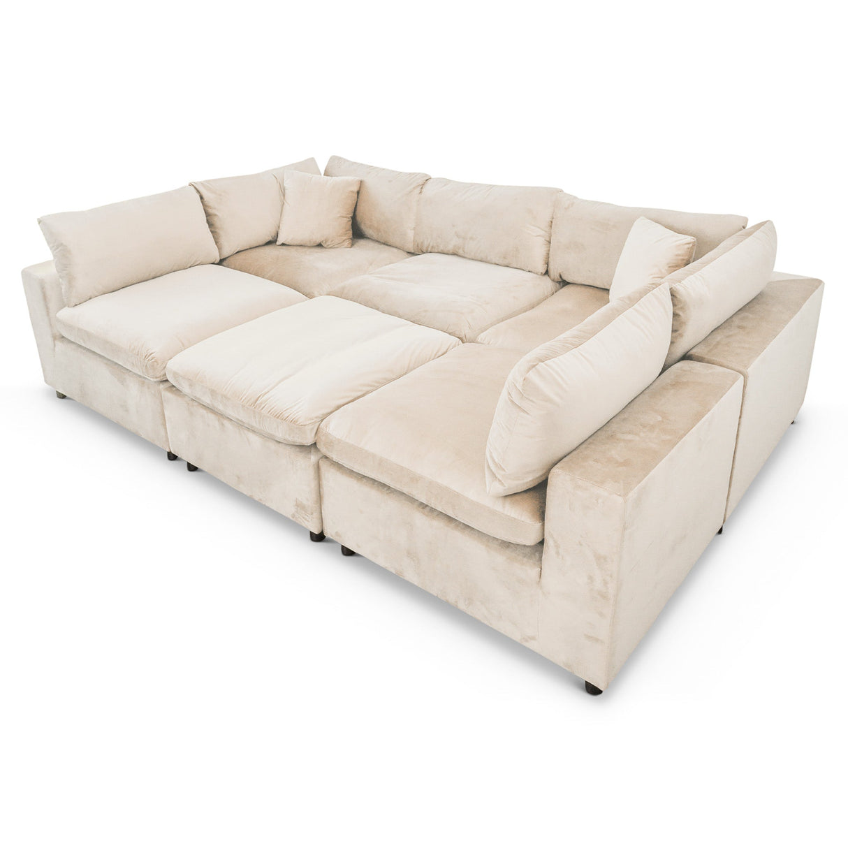 Hayward Ivory Velvet Modular Sectional Sofa by Ashcroft Furniture at Eve Furniture