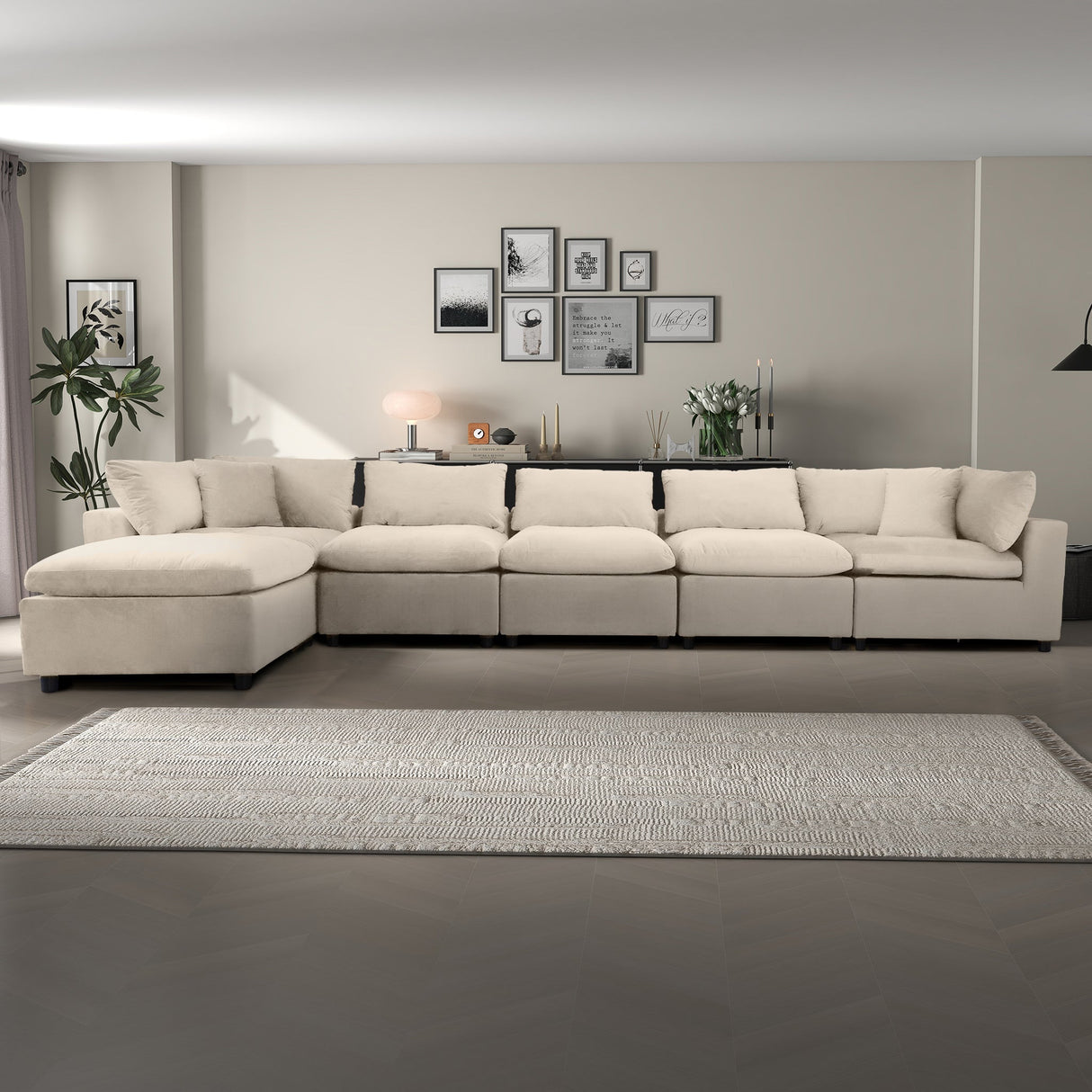 Hayward Ivory Velvet Modular Sectional Sofa by Ashcroft Imports at Eve Furniture
