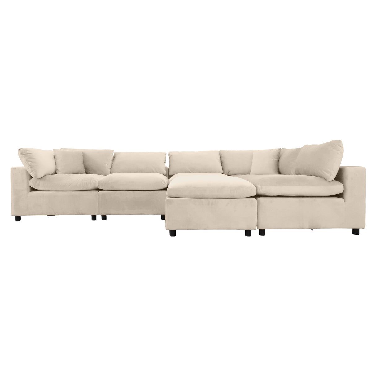 Hayward Ivory Velvet Modular Sectional Sofa by Ashcroft Imports at Eve Furniture