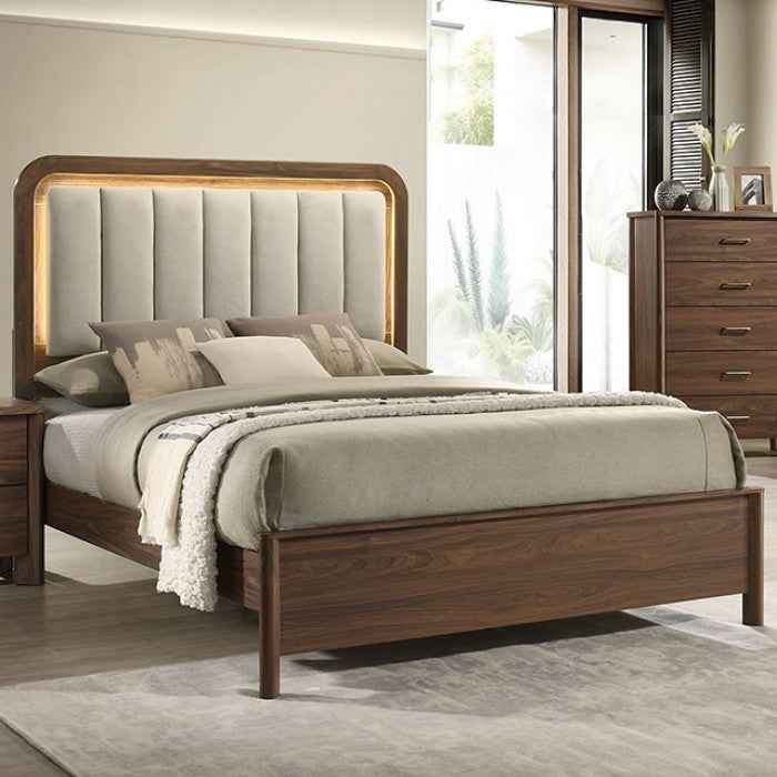 Hayward Walnut 4-Piece Queen Bedroom Set by Furniture of America at Eve Furniture