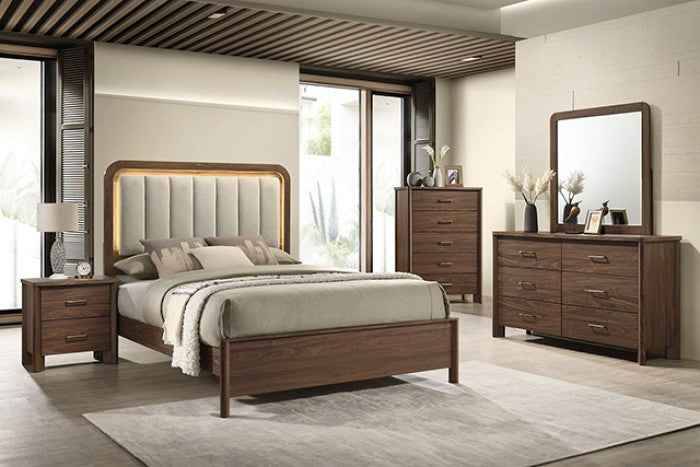 Hayward Walnut 4-Piece Queen Bedroom Set by Furniture of America at Eve Furniture