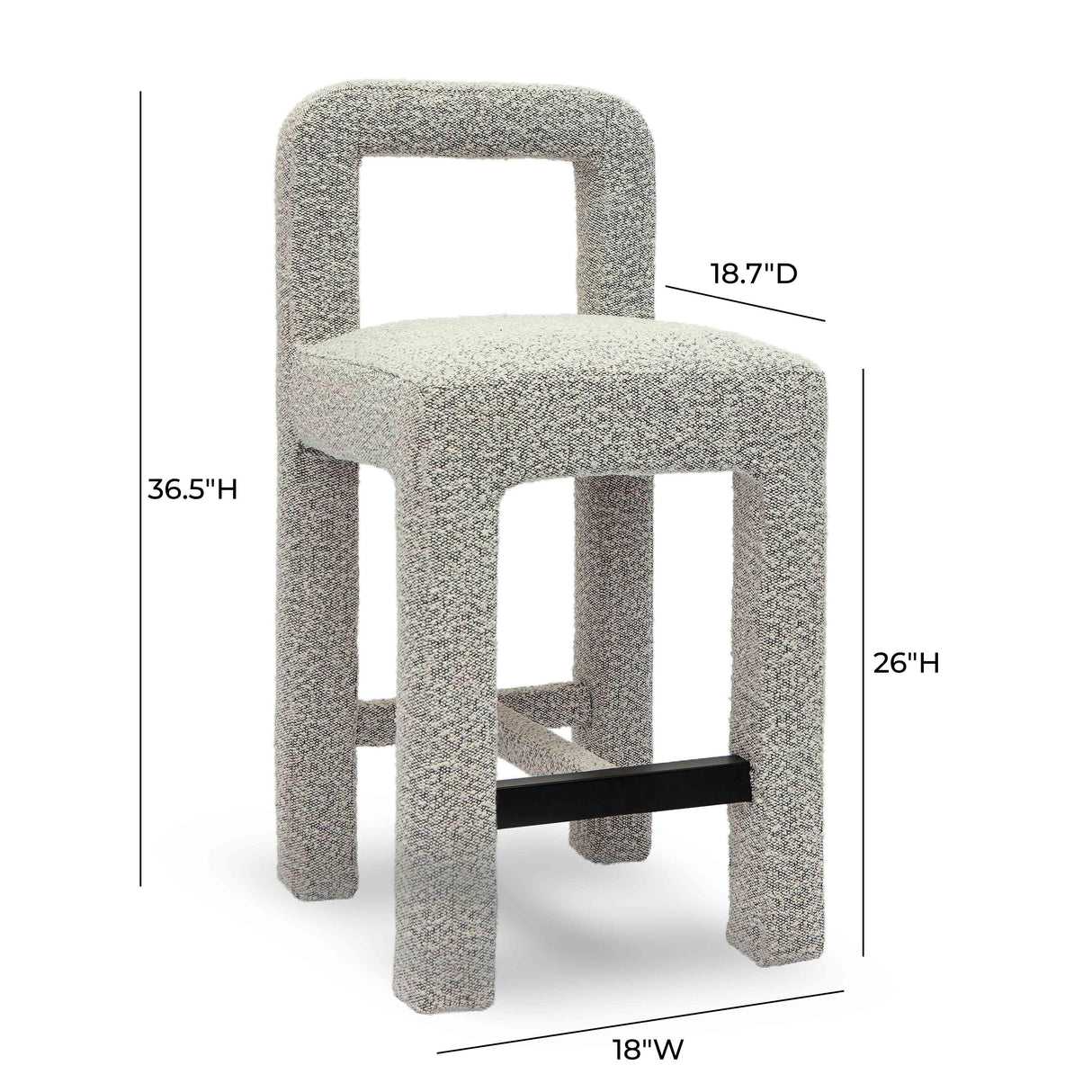 Hazel Boucle Counter Stool by TOV Furniture at Eve Furniture