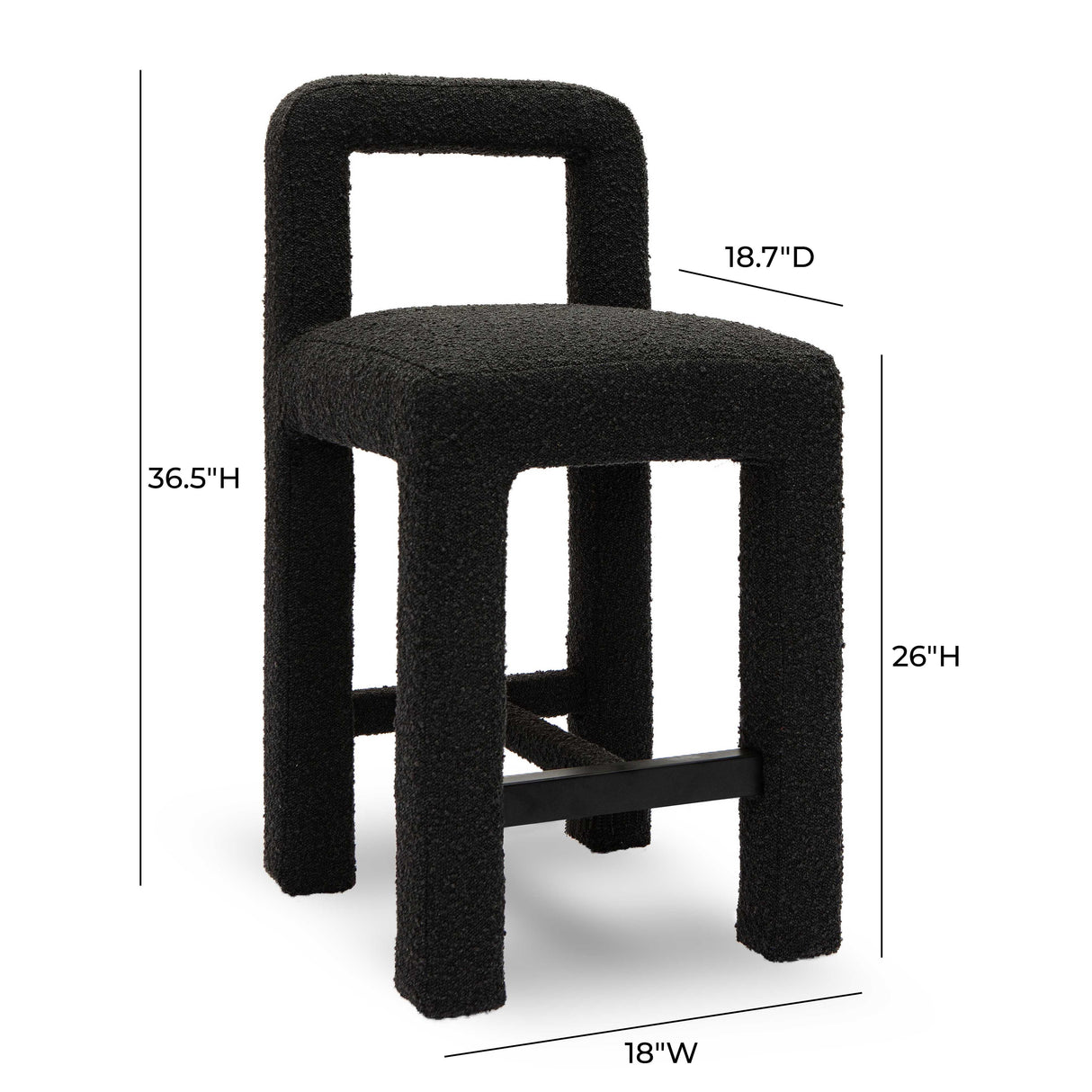 Hazel Boucle Counter Stool by TOV Furniture at Eve Furniture