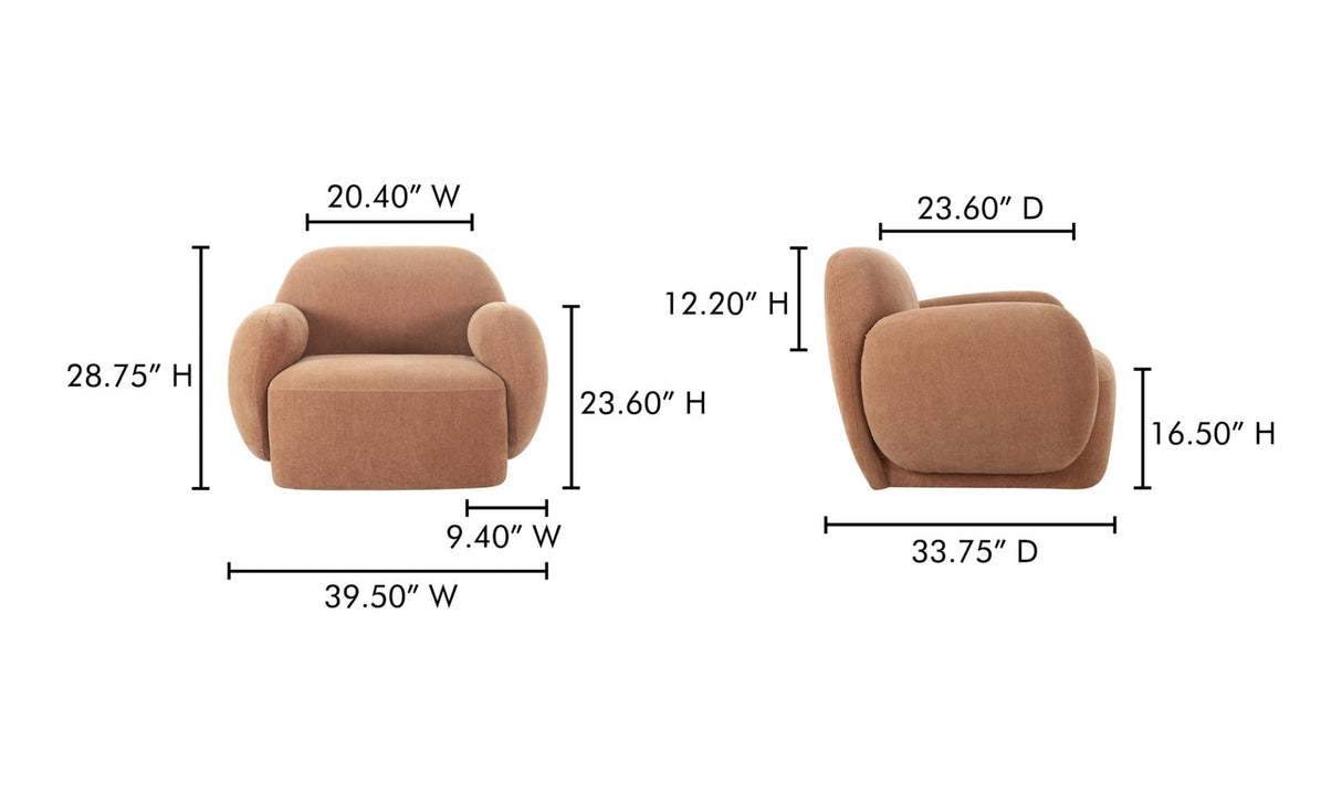Hazel Lounge Chair Copper by Moe's Home at Eve Furniture