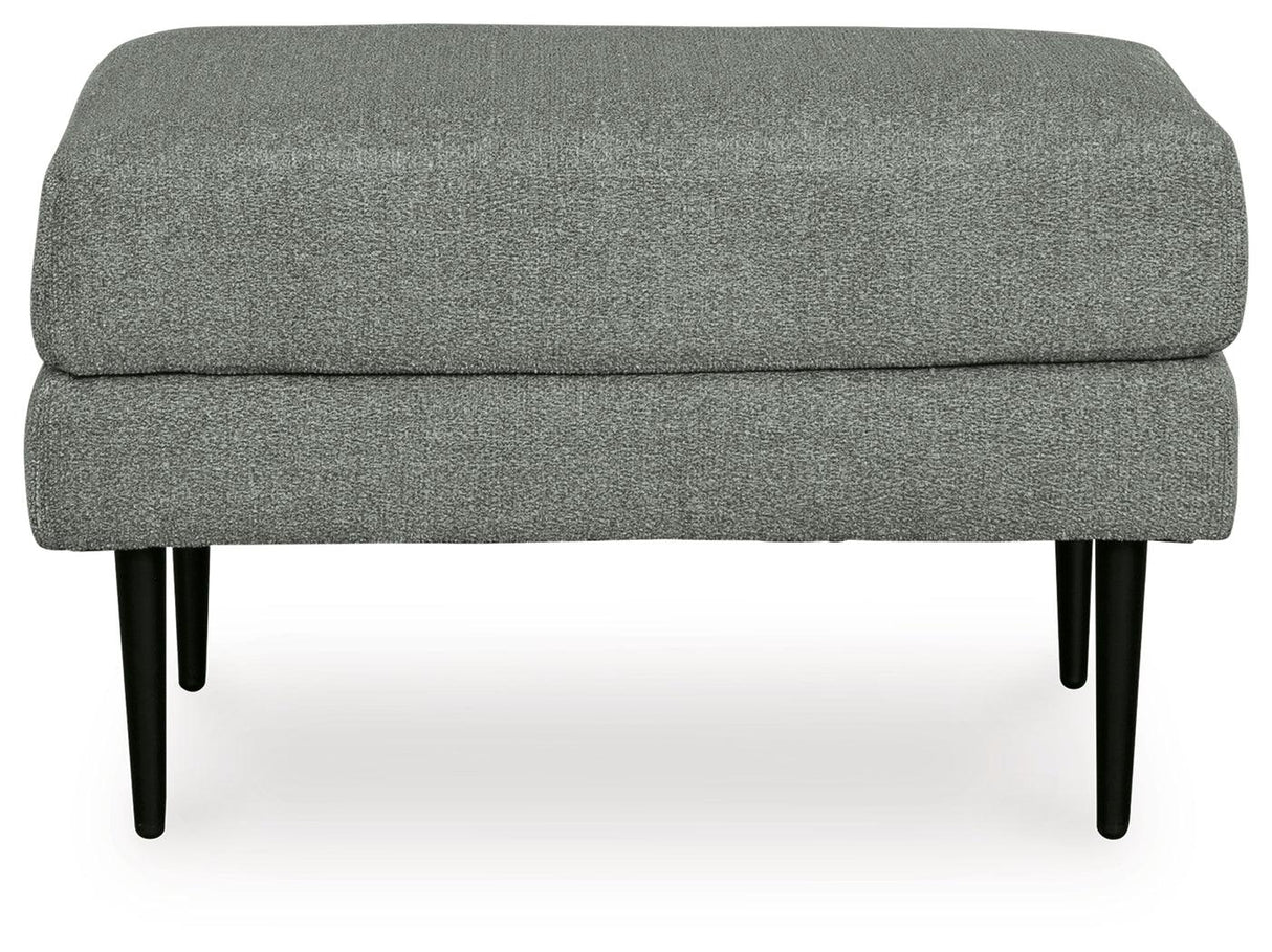 Hazela Charcoal Ottoman by Ashley at Eve Furniture