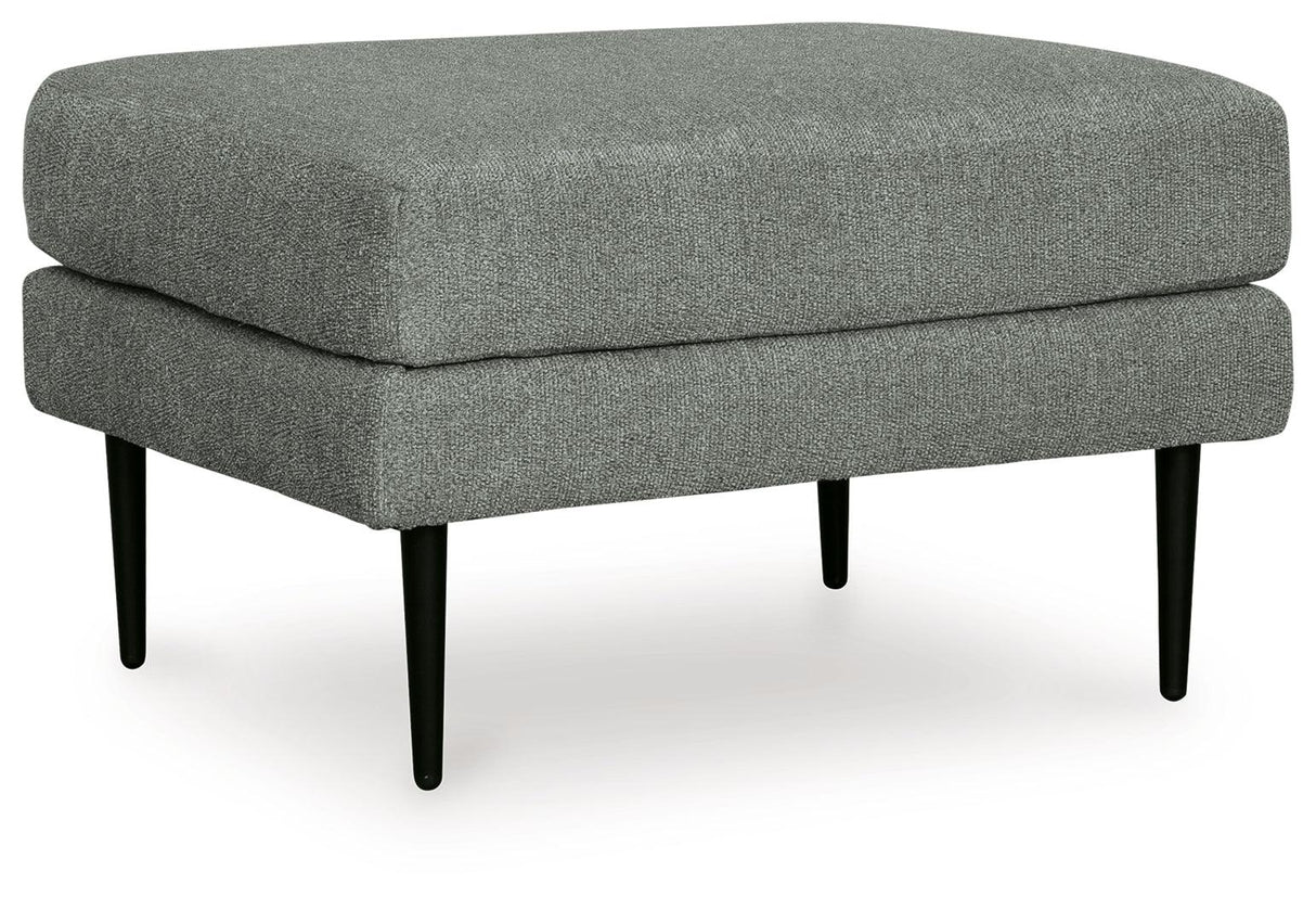 Hazela Charcoal Ottoman by Ashley at Eve Furniture