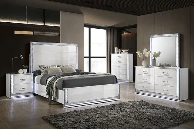 Hazeline White 5-Piece Queen Bedroom Set by Furniture of America at Eve Furniture
