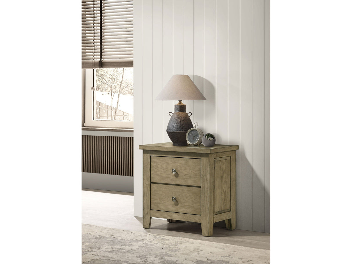 Hazlewood Vineyard Oak 2-drawer Nightstand Bedside Table by Coaster at Eve Furniture