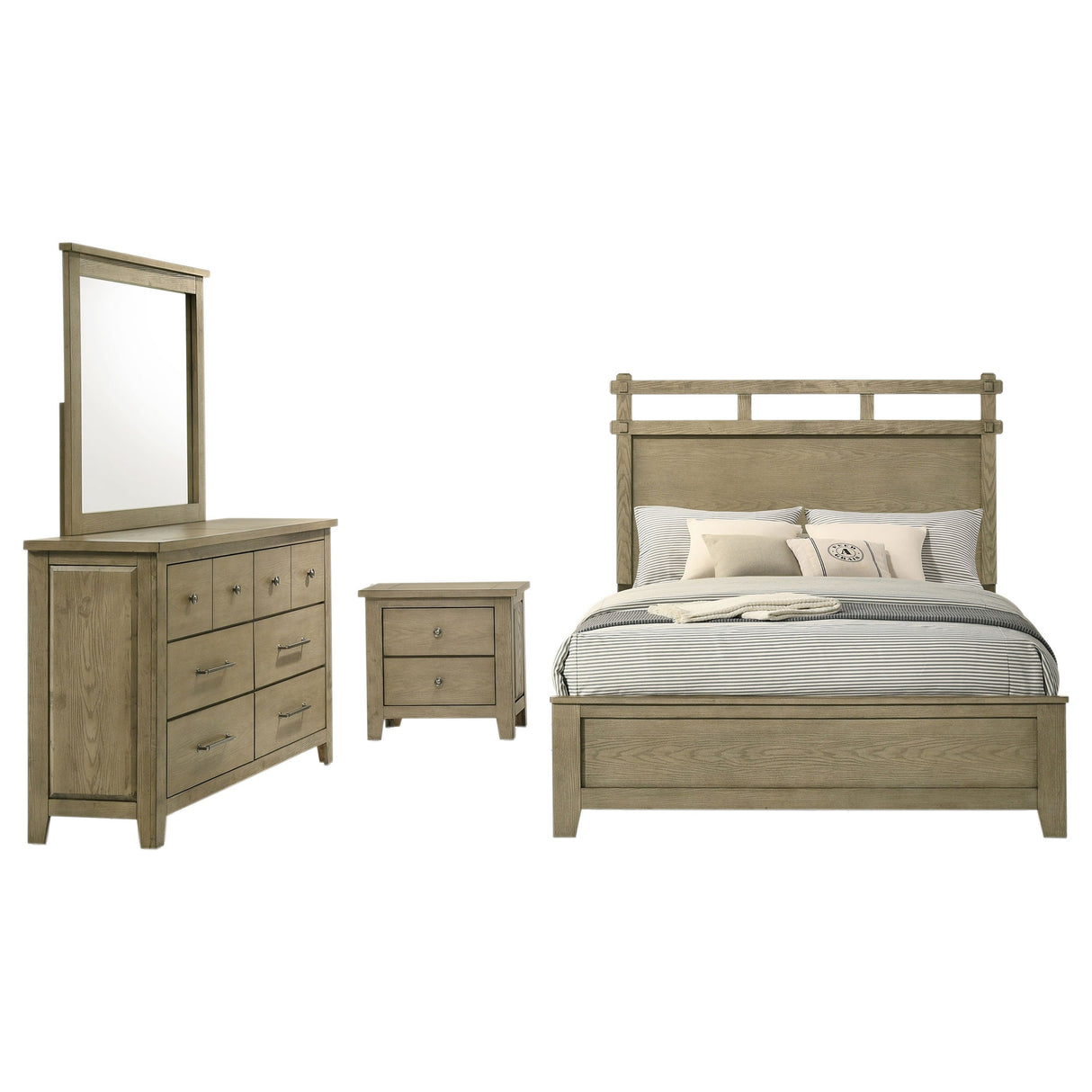 Hazlewood Vineyard Oak 4-piece Queen Bedroom Set by Coaster at Eve Furniture