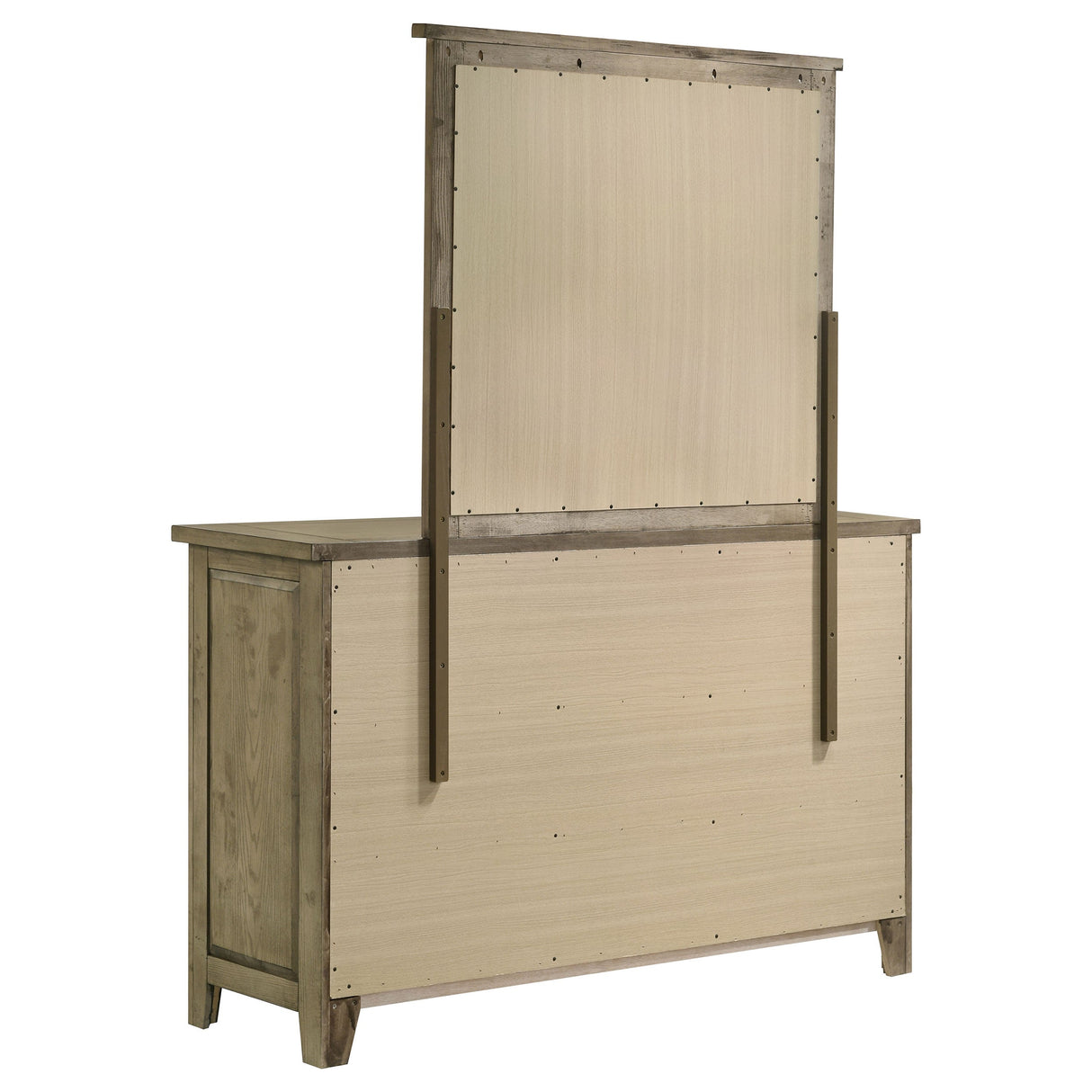 Hazlewood Vineyard Oak 6-drawer Bedroom Dresser with Mirror by Coaster at Eve Furniture