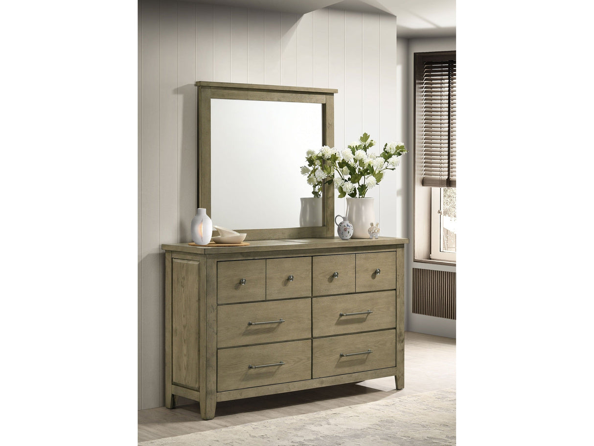 Hazlewood Vineyard Oak 6-drawer Bedroom Dresser with Mirror by Coaster at Eve Furniture