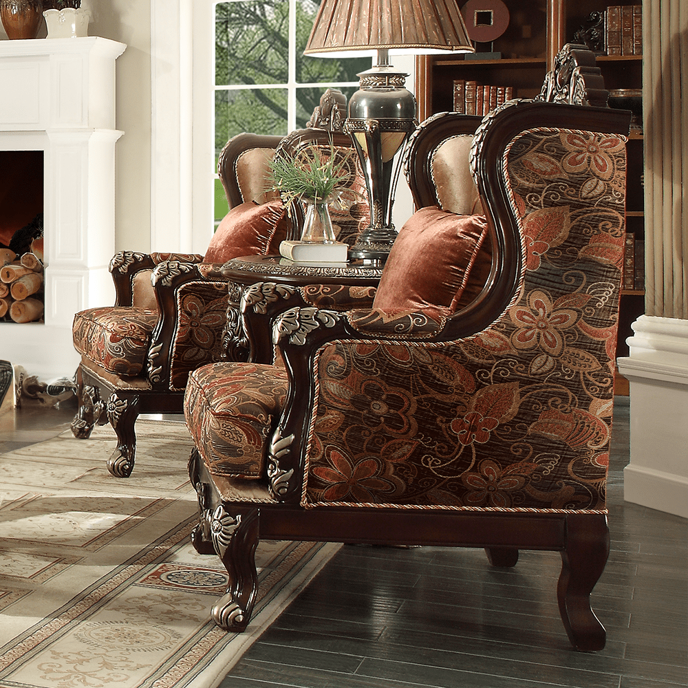 HD-111 Dark Red Mahogany Chair by Homey Design at Eve Furniture