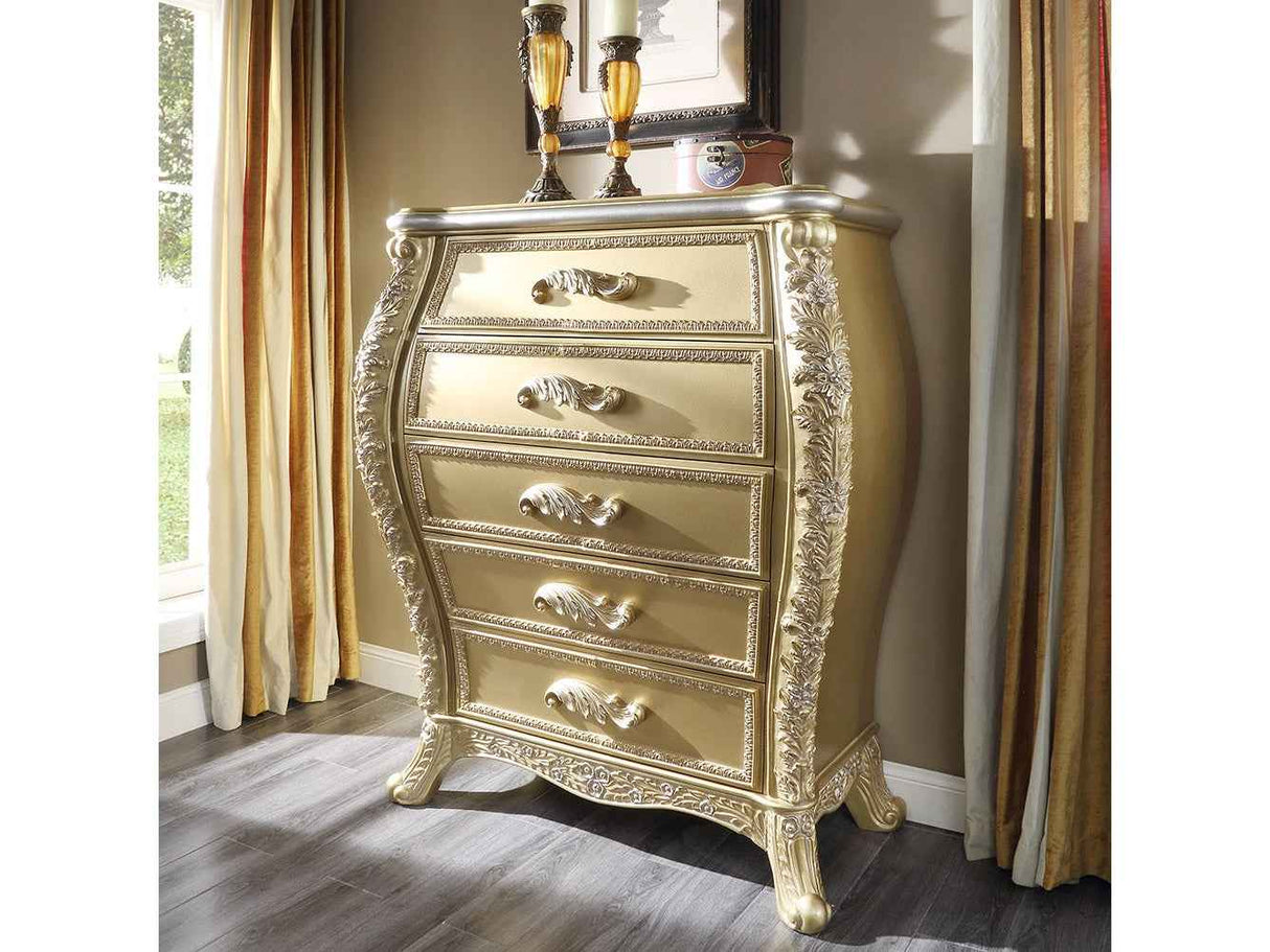 HD-1801 Bright Gold Chest by Homey Design at Eve Furniture